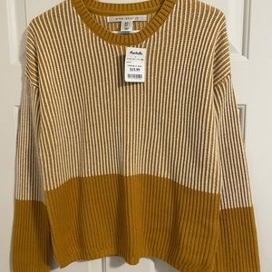 Max Studio women’s sweater, mustard striped, Small